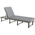 thumbnail image 1 of Outsunny Folding Outdoor Lounge Chair, 6-Level Wicker Tanning Chair, Grey, 1 of 10