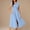 Blue women's summer midi dress a1, variant on Uscallm Women's Summer Casual V Neck Short Sleeve Midi Dresses Flowy A-Line Zip Boho Beach Vacation Solid Maxi Sundresses, Blue M