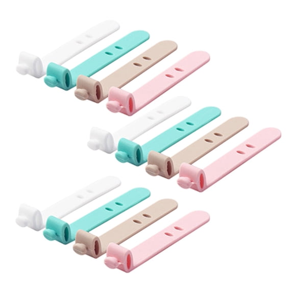 OUNONA 12Pcs Silicone Cable Organizer Assorted Color Wire Management for Desk Organization