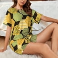 thumbnail image 4 of Balery Bee honey Conjunto de Pijama para Mujer con Estampado, Dos Piezas de Manga Corta y Shorts, Ropa de Dormir Suave con Cuello Redondo y Bolsillos-Medium, 4 of 6