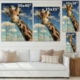 thumbnail image 4 of Designart 'A Giraffe On A Blue Sky Portrait' Farmhouse Print on Natural Pine Wood, 4 of 5