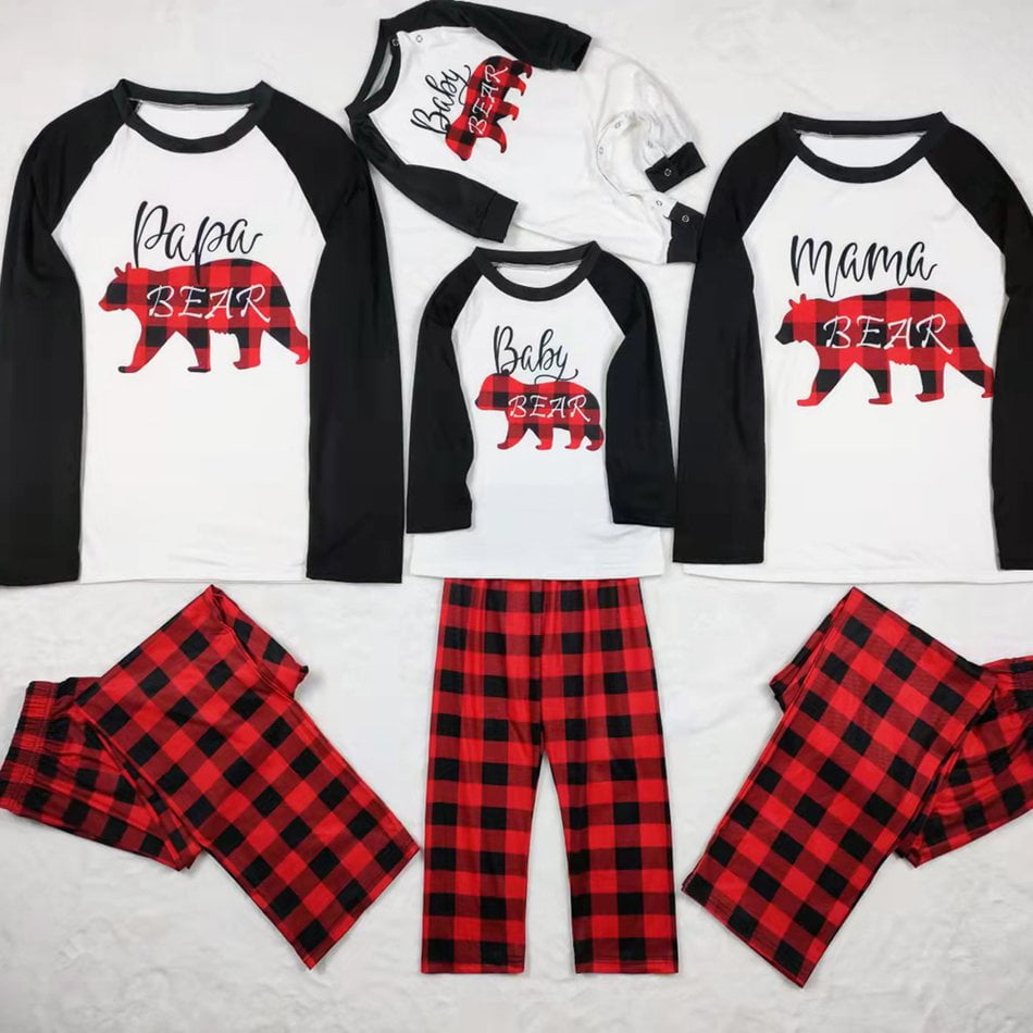 Mama bear papa bear baby bear christmas pajamas sale