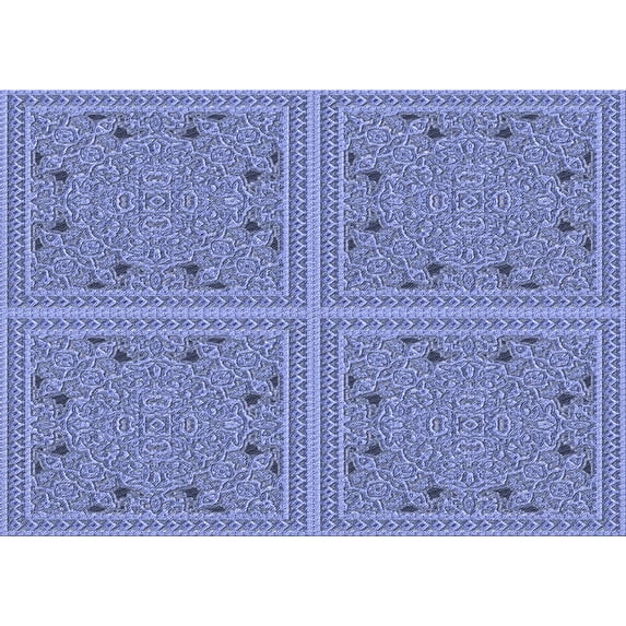 Ahgly Company Machine Washable Indoor Rectangle Transitional Denim Blue Area Rugs, 5' x 7'