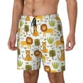 thumbnail image 2 of Uemuo Tiger Lion Pattern Mens Swim Trunks Quick Dry Board Shorts with Mesh Lining, Stretch Beach Shorts Quick Dry No-Chafing Board Shorts-, 2 of 9
