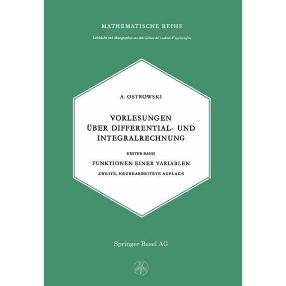 Vorlesungen Ãber Differential- Und Integralrechnung, (Paperback)