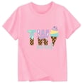 thumbnail image 3 of T-shirt Décontracté à Manches Courtes et Col Rond avec Imprimé Lettre pour Filles, Mode Quotidienne, 3 of 3