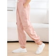 thumbnail image 4 of Aideaone Girls Cargo Pants for Kids Elastic Waist Casual Jogger Pant Streetwear Loose Parachute with Pockets Pink 7-14Years, 4 of 7