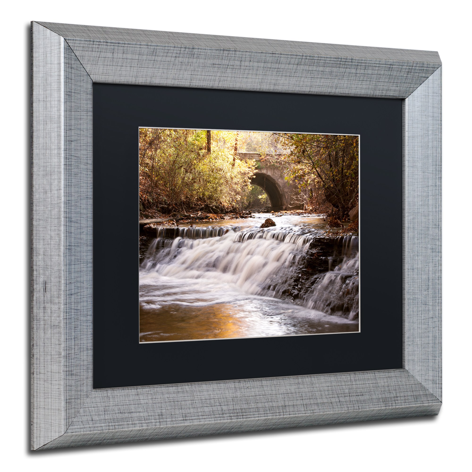 Trademark Fine Art "Avon Falls" Canvas Art by Jason Shaffer, Black Matte, Silver Frame
