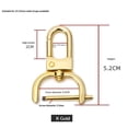 thumbnail image 4 of 2pcs Detachable Snap Hook Swivel Clasp w/Screw Bar Bag Strap Hardware Replacement, for Bag Strap Purse Lanyard DIY Craft Hardware (1 Inch, Gold), 4 of 5