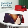 thumbnail image 6 of Nalacover Zipper Wallet Case for Samsung Galaxy Note 20 Ultra, Luxury PU Leather Crossbody Lanyard Shoulder Strap Magnetic RFID Blocking Cover with Kickstand Card Slots Holder Shockproof Case,Red, 6 of 11