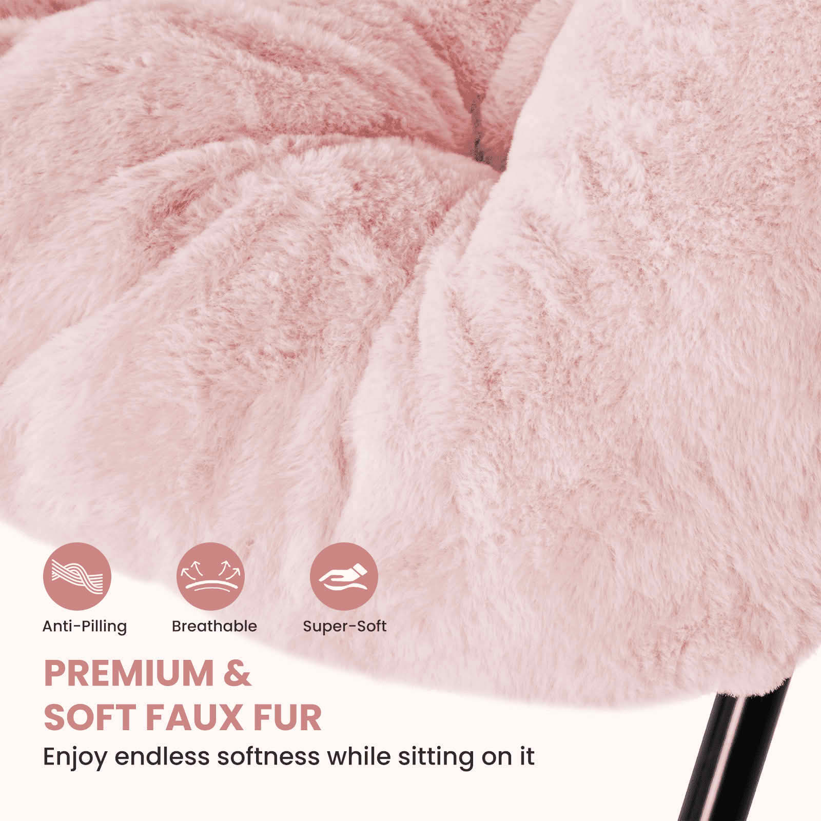 MAYEERTY Faux Fur Folding Lounge Chair Soft Large