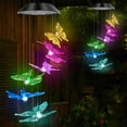 thumbnail image 6 of Butterfly Solar Wind Chimes, Color Changing Solar Lights, Mobile Windchimes Outdoor Garden Decor for Mothers Day Grandma Birthday Gift, 6 of 8