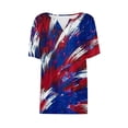 thumbnail image 3 of Feancey Womens Tunics Tops Summer Henley V-Neck Patriotic Shirts 4th of July UAS Flag Tie Dye Print T-Shirt Short Sleeve Casual Button Up Blouses Novelty Memorial Day Tees, 3 of 5