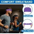 thumbnail image 3 of Uxcell Sport Headbands for Men, Running Sweat Bands Sweat Absorbing Head Band Purple, 3 of 6