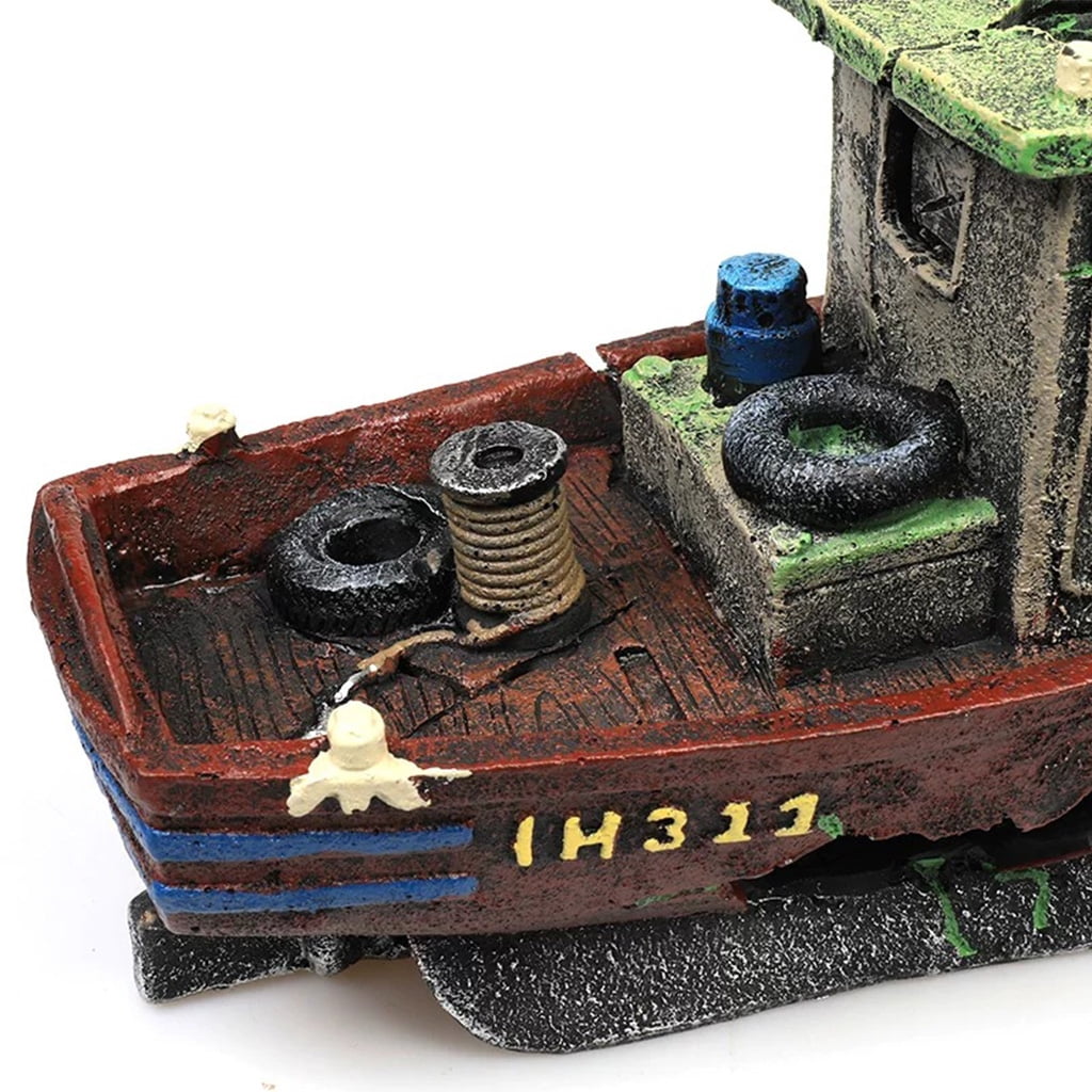 Fish Tank Landscaping Simulation Aquatic Shipwreck Aquarium Decoration Shipwreck