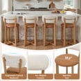 thumbnail image 5 of Dayalane Mid Century Modern Bar Stools Set of 2, 26" Counter Height Faux Leather Upholstered Stools with Curved Back, X-Shape Wood Legs for Kitchen Island, Dining Room, Brown, 5 of 9