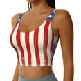 thumbnail image 2 of Rateoe America Flags2 Print Womens' Sports Bras Scoop Neck Sports Vest- Padded U Back Seamless High Impact Support, 2 of 7