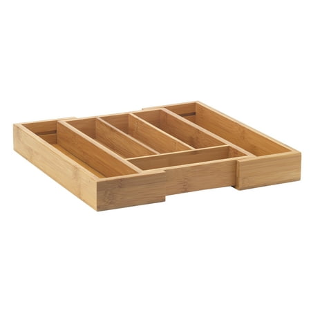 HIC Harold Import Co. Helen Chen?s Asian Kitchen Silverware and Cutlery Storage Tray, Natural Bamboo, Expandable 6-Slot