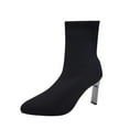 thumbnail image 1 of NECHOLOGY Botas Mujer Zapatos Botines para mujer Zapatos de tobillo de malla puntiaguda con punta de tacón para mujer, botas de tacón de aguja a la , zapatos, botas de mujer (Black, 7), 1 of 7