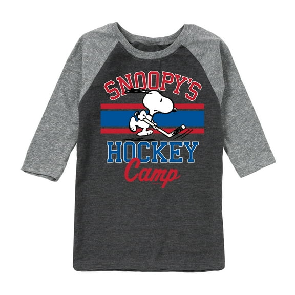 Peanuts - Snoopy's Hockey Camp - Toddler And Youth Raglan Graphic T-Shirt
