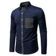 thumbnail image 2 of Makaor Button up Shirts for Men Collared Tops Solid Color Long Sleeve Pullover Tees Cotton Vacation Clothes, 2 of 7