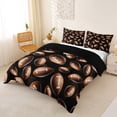 thumbnail image 3 of Castle Fairy Football Print Duvet Cover King, Ball Gamer King Bedding, Black Brown White,Black Reversible,3 Pieces,1 Duvet Cover and 2 Pillowcases, 3 of 6