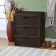 thumbnail image 5 of Sterilite Wide 3 Drawer Tower, Plastic Storage Organizer with Removable Decorative Bins, Easy to Assemble - No Tools Needed, Brown, 5 of 14
