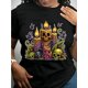 thumbnail image 1 of Halloween T-Shirt - Spooky Gothic Skull, Candle & Potion Bottle Print - Stretchy Micro-Elastic Fabric Party Outfit - Machine Washable Black Tee for Halloween Costumes & Casual Attire, 1 of 6