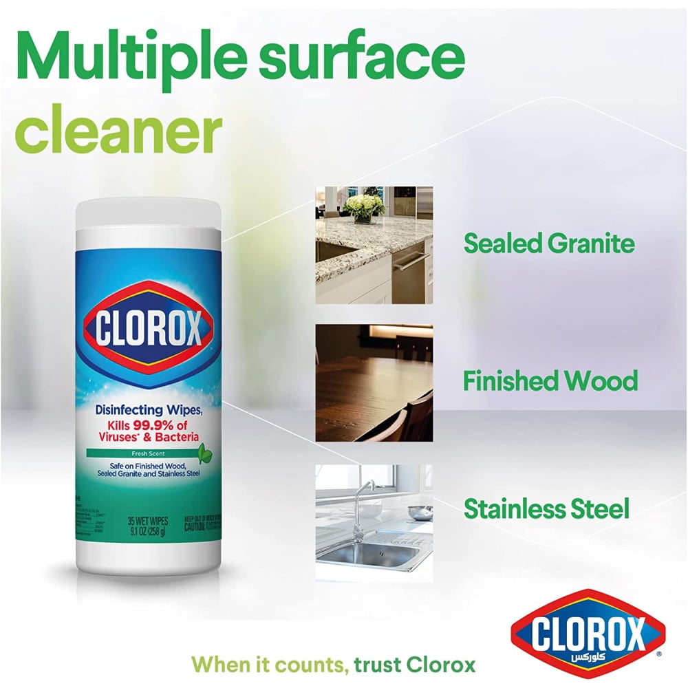 Clorox Disinfecting Wipes Fresh Scent 35 Wipes, 3 Pack