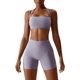 thumbnail image 1 of ABOCIW Conjuntos de entrenamiento para mujer 2 piezas Twist Front Halter sujetadores deportivos cintura alta botín pantalones cortos ejercicio gimnasio yoga traje, 1 of 4
