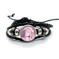 thumbnail image 4 of Project SEKAI Anime Akiyama Mizuki Nightcord pulsera de cuentas de Metal a presión de vidrio, pulsera de cuero trenzada negra para mujer, regalo, 4 of 5