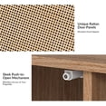 thumbnail image 6 of 63" Wooden 4 Rattan Arch Doors Sideboard Buffet Storage Cabinet Home Living Room Natural, 6 of 10