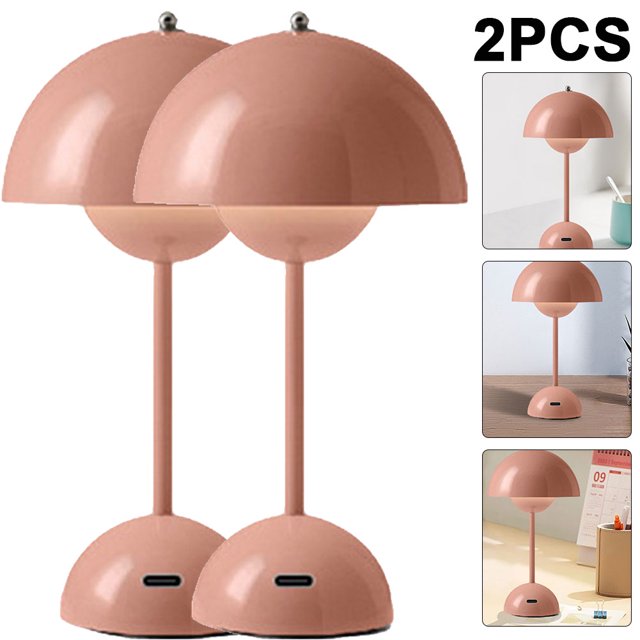 Lámpara Decorativa Nocturna Táctil USB Retro para Habitación Y Cafetería Rosa 2 Uds Cgtredaw