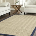 thumbnail image 3 of SAFAVIEH Natural Fiber Maisy Solid Area Rug, Natural/Navy Blue, 4' x 6', 3 of 12