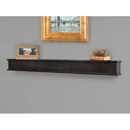 

Bisbee Floating Wood Mantel Shelf - Chocolate Black Color 48 Inch x 6 Inch | Beautiful Wooden Rustic Shelf Perfect for Electric Fireplaces and More! Mantels Direct - Made in the USA