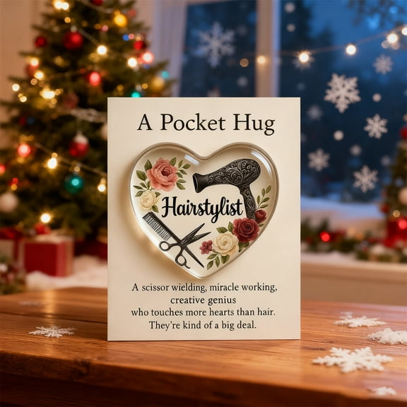 Heart-Shaped Pocket for Hair Stylists - Mini Hairdresser Tools Pocket with Greeting Cards, Thoughtful Gift Decoration for Hair Professionals, C, 1pcs