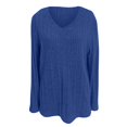 thumbnail image 6 of Tops for Women Trendy Women's Fashion Casual V-Neck Long Sleeve Solid Color T-Shirt Comfortable Top, 6 of 7