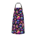 thumbnail image 2 of Picia Skull rainbow star mushroom Waterproof Apron for Unisex Adult - Adjustable Bib Apron with Pockets, Ideal for Cooking, Gardening, Painting, and Household Chores, 2 of 9