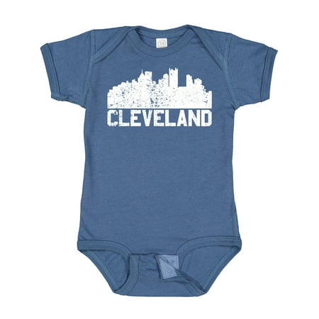 

Inktastic Cleveland Skyline Grunge White Gift Baby Boy or Baby Girl Bodysuit