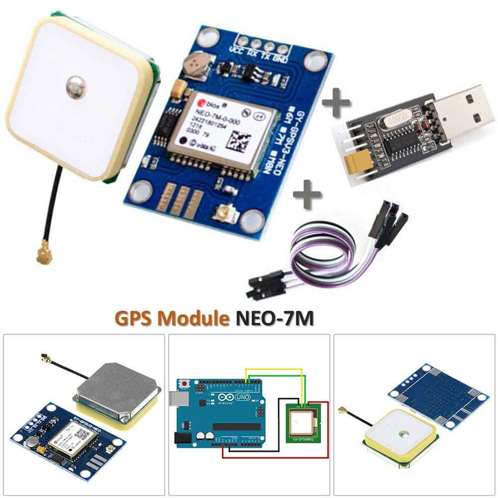 Ellos bruscamente Biblioteca troncal Gps Module Built-In Data Memory With Antenna And Usb2Ttl Compatible With  Neo-7M - Walmart.com
