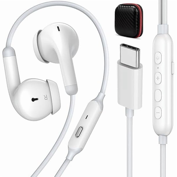 wonima11 3 EQ Mode USB C Headphones Wired Earbuds with Microphone DAC HiFi Bass Sound Type C Earphones Plug in Ear Buds for iPhone 17 Air 16 Pro Max 15 for Samsung S25 S24 for Google Pixel 10 White
