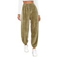 thumbnail image 1 of Gibobby Pantalones para mujer deportivos Pantalones Deportivos De Color Sólido De Otoño E Invierno para Mujer Pantalones Casuales De Felpa(Verde,M), 1 of 5