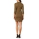 thumbnail image 3 of INSPIRE CHIC Vestido Vintage de Mujer de Manga 3/4 con Cuello Alto en Cuadros S Marrón Negro, 3 of 6