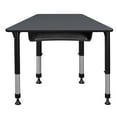 thumbnail image 2 of Regency 36 x 23 x 19 in Trapezoid Height Adjustable Kids Learning School Desk with Book Storage- Grey, 2 of 6
