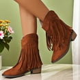 thumbnail image 2 of Women's Cowboy Ankle Boots Western Cowgirl Chunky Heeled Booties Classic Suede Short Boots for Women, 2 of 9