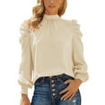 thumbnail image 2 of AXXD Womens Sweatshirts Trendy Basic Summer 2024 Round-Neck Long Sleeve Solid Casual T- Shirt Blouse Tops, 2 of 6