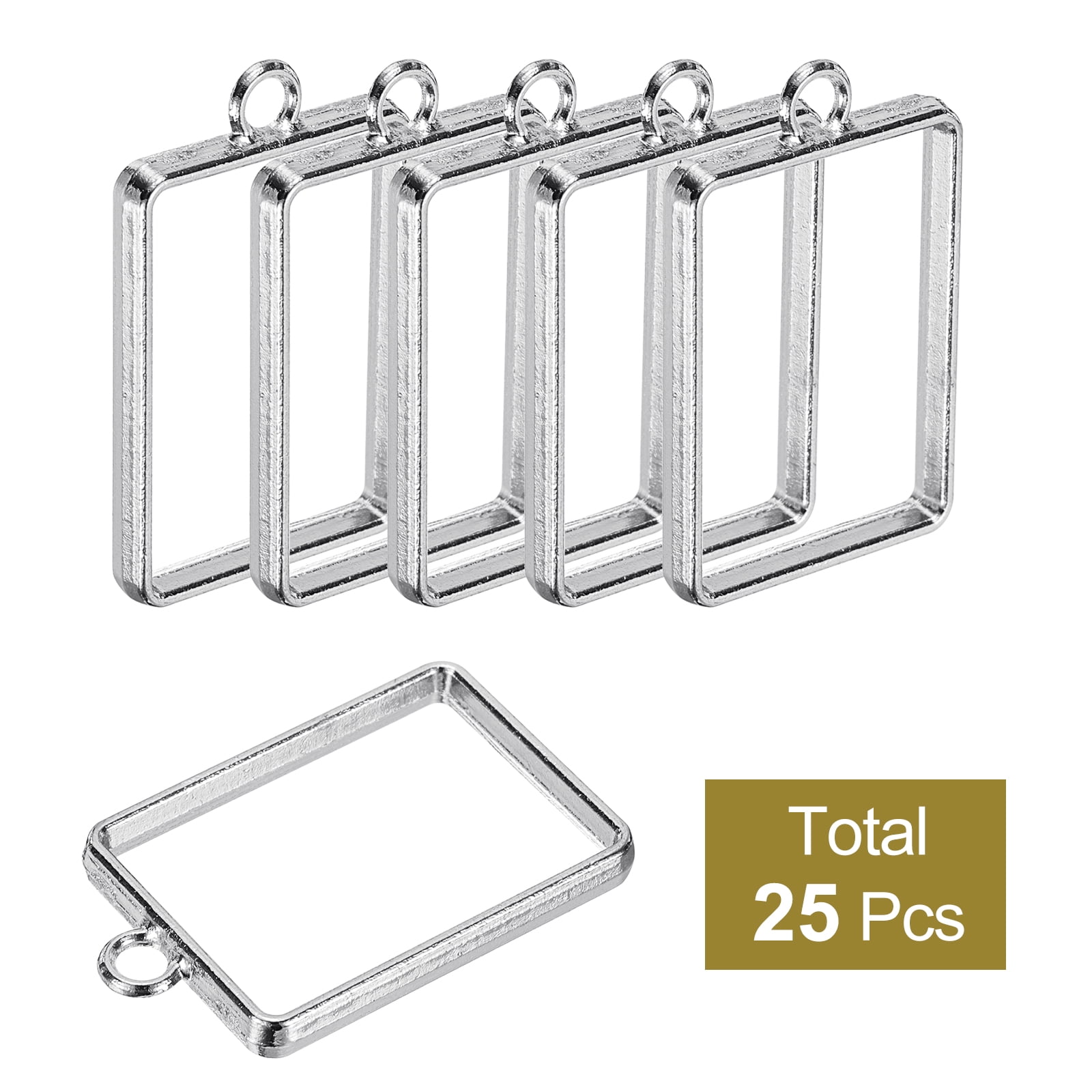 Unique Bargains Alloy Open Bezel Pendants Hollow Frame Pendant 13.19"x8.27" Silver