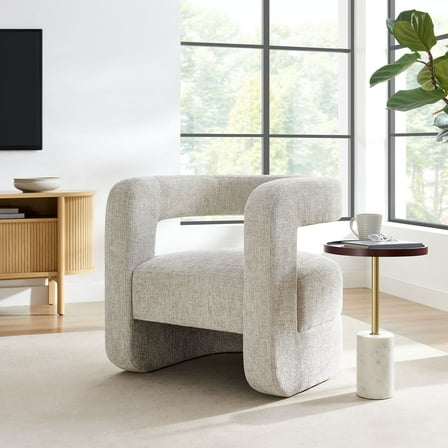 Modway Jaylin Upholstered Chenille Accent Chair in Dove Gray