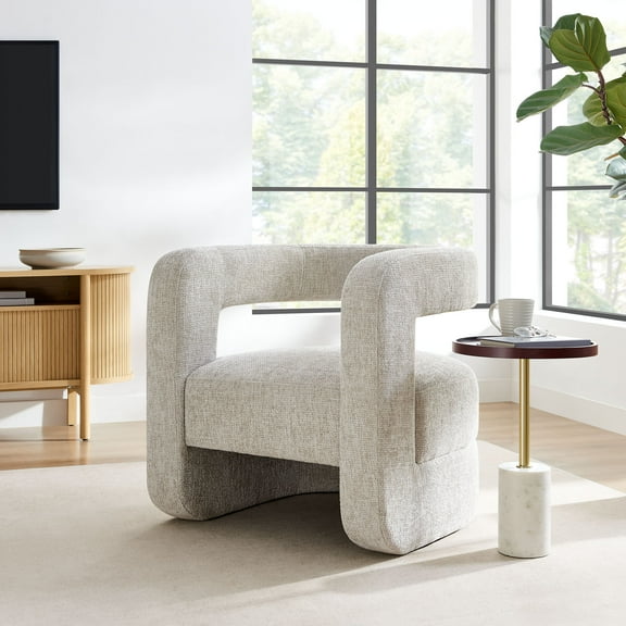 Modway Jaylin Upholstered Chenille Accent Chair in Dove Gray