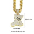 thumbnail image 5 of YIEMEEN Unique Bear Pendant Necklace Mens Bling Cuban Link Chain Neckchain, 5 of 10